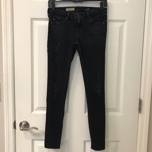 AG The Legging Ankle Dark Gray Distressed Size 25